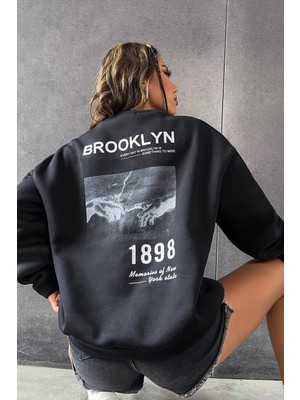 Only Trendwear 1898 Baskılı Bisiklet Yaka Sweatshirt