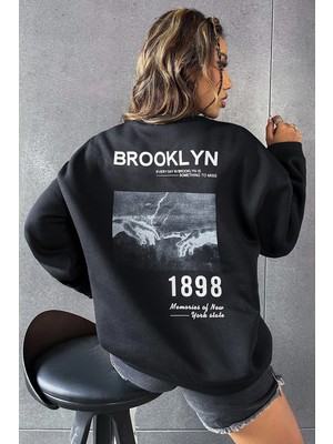 Only Trendwear 1898 Baskılı Bisiklet Yaka Sweatshirt