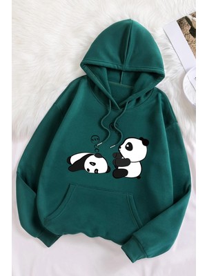 Only Trendwear Panda Baskılı Oversize Sweatshirt