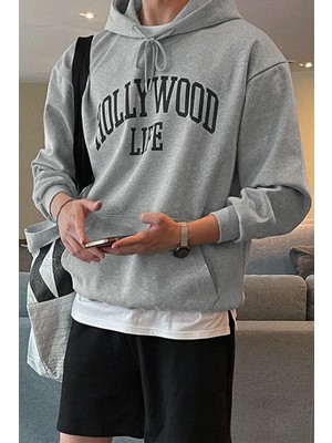 Only Trendwear Erkek Hoolywood Life Baskılı Oversize Sweatshirt