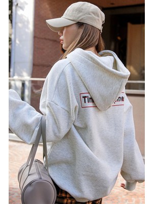 Only Trendwear Time For Happiness Baskılı Oversize Sweatshirt