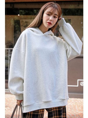 Only Trendwear Time For Happiness Baskılı Oversize Sweatshirt