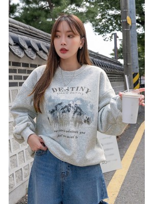 Only Trendwear Destiny Baskılı Oversize Sweatshirt