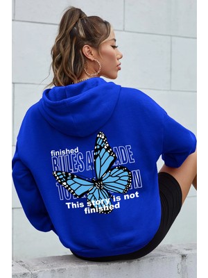 Only Trendwear Blues Butterfly Baskılı Oversize Sweatshirt