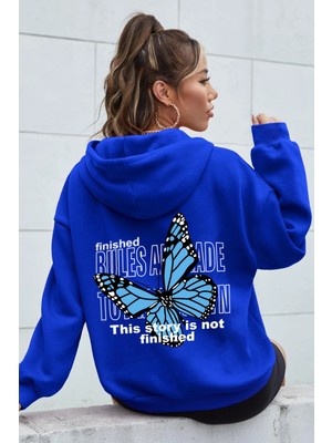 Only Trendwear Blues Butterfly Baskılı Oversize Sweatshirt