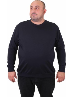 Starbattal Büyük Beden Sıfır Yaka Classic Sweat 23216 Lacıvert