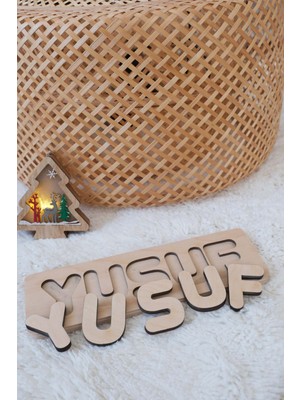 Bugula Ahşap Eğitici Oyuncak 6-7-8 Harf Naturel Bebeklere Puzzle Oyuncak Gelişim Destekli