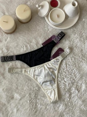 Helena Paris Taşlı Tanga Ikili Beden Standart Renk Siyahkrem