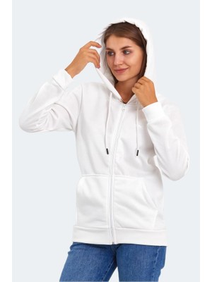 Slazenger Kadın Fermuarlu Sweatshirt Katya Kadın Sweatshirt Beyaz ST23WK081-000