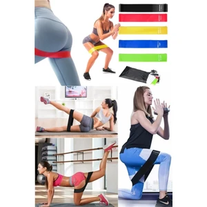 5 Li Set Aerobik Bandı Fitness Egzersiz Plates Direnç Lastiği Crossfit Kas Germe ve Jimnastik Seti