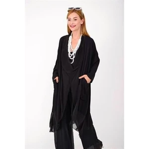 Italyan Ipek Detaylı Oversize Kap Bluz- Wes Pantolon Takım