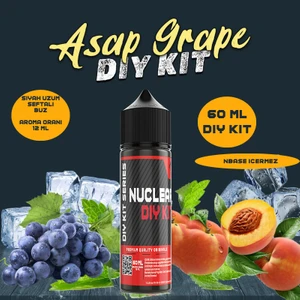 Nuclear Kimya Asap Grape 30 60 100 ml Dıy Kit  Siyah Üzüm Buz Aroması 6  ml (Aroma Içerir )