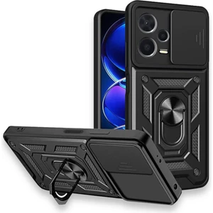 Xiaomi Poco X5 Pro 5g Kılıf Kamera Korumalı Sürgülü Yüzüklü Armor Military Tank Darbe Emici Kapak