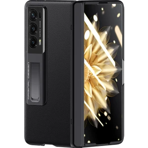 Honor Magic V2 5g Pu Deri + Pc Kickstand Telefon Kasası Menteşe Koruması Cilt Dokunma Kapağı (Yurt Dışından)