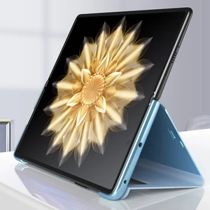 Honor Magic V2 5g Pc Görünüm Penceresi Standlı Flip Telefon Kapağı Ayna Yüzeyi Anti-Drop Telefon Kılıfı (Yurt Dışından)