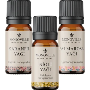 Anti-mite (AKAR) Seti Nioli Yağı, Karanfil Yağı, Palmarosa Yağı %100 Saf Ve Doğal 3x10 ml