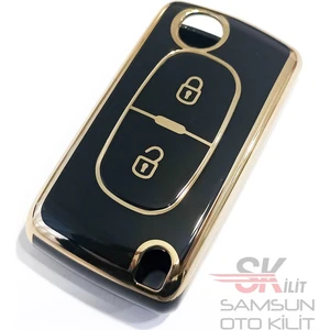 Skilit Samsun Oto Kilit Peugeot Partner 207 307 407 508 Nano Silikon Anahtar Kılıfı Kumanda Kılıfı Siyah 2 Tuşlu