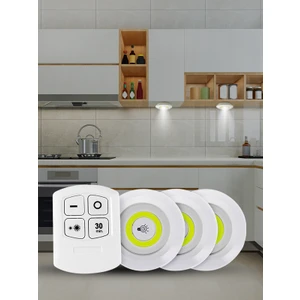 Hero Led 3 Watt Uzaktan Kumandalı Yapışkanlı Kablosuz Pilli LED 3'lü Spot LED Lamba
