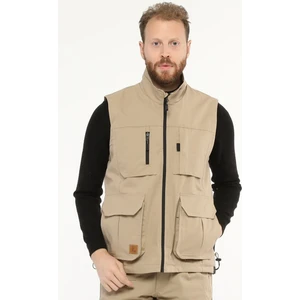 Çok Cepli Avcı Kampçı Outdoor Yelek Rio Model Bej Erkek