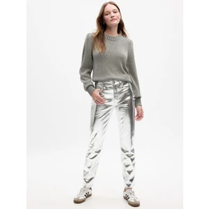 High Rise Vintage Slim Vegan Suni Deri Pantolon