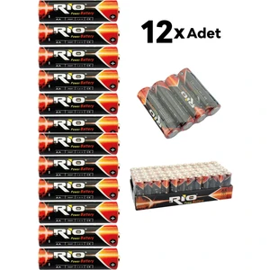 Rio Battery Kalem Pil Battery Pvc Rio R6P Aaa 12 Adet