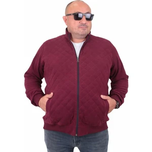 Büyük Beden Fermuarlı Hırka Diamond 23281 Murdum