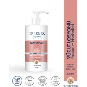 Celenes By Sweden Yoğun Nemlendirici ve Yatıştırıcı Cloudberry Vücut Losyonu Kuru ve Hassas Ciltler Parfümsüz 200 ml