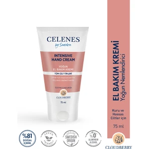 Celenes By Sweden Yoğun Nemlendirici Cloudberry El Bakım Kremi Kuru ve Hassas Ciltler 75 ml