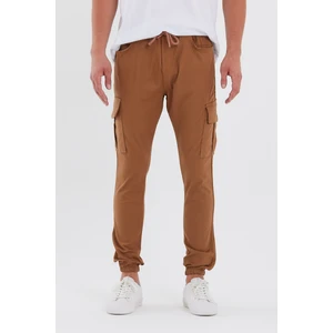 Camel Renk Çift Cep Kargo Spor Pantolon