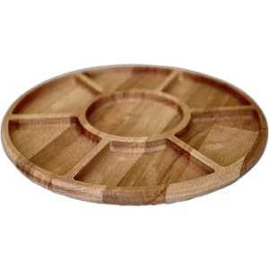 Decorium Wood Decorium Ahşap 7 Bölmeli Çerezlik Kahvaltılık Sunum Tabağı