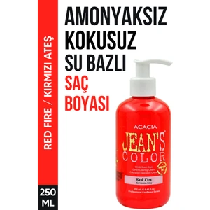 Jean'S Color Jean’S Color Kırmızı Ateş Renkli Saç Boyası 250 Ml Su Bazlı Red Fire Hair Dye
