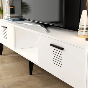 3 Kapaklı Asimo Tv Sehpası Beyaz-Beyaz
