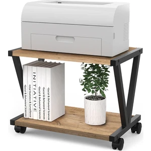 V Yazıcı Sehpası - Atlantik Çam 45X30 (Frenli Tekerli)