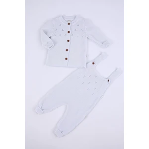 Baby Hola  %100 Triko Kız Erkek Bebek Çocuk Salopet Hırka 2'li Takım 5803