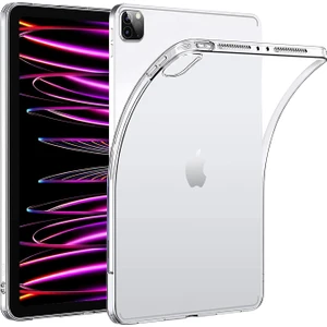 iPad Pro 6. Nesil 12.9 Inç Uyumlu Şeffaf Silikon Tablet Kılıfı Kapak Renksiz M2 12.9 Inç 2022