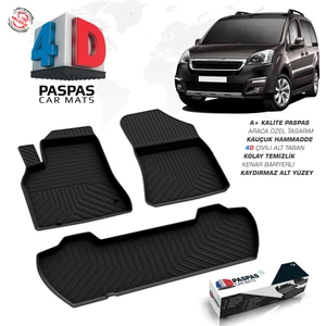 Peugeot Partner Tepee 4D Havuzlu Paspas 2008-2018 110 HP A+Kalite