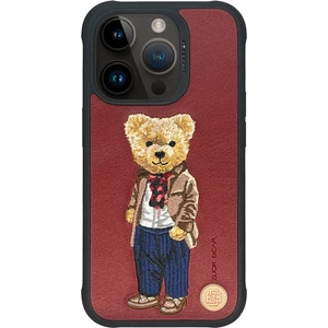 M.TK Moveteck Iphone 15 Pro Max Kabartmalı Kılıf Sevimli Ayıcık Classic London Tarz Seri 3 Boyutlu Ipli Nakışlı Işlemeli Kapak Zuckbear Lisanslı