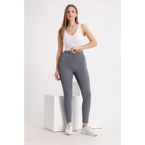 Curve Büyük Beden Fitilli Yüksek Bel Toparlayıcı Antrasit Tayt