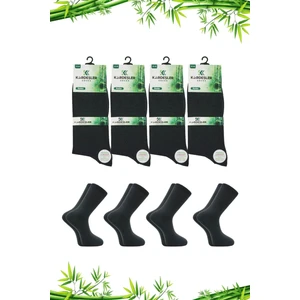 Kardeşler Çorap Bambu Erkek Soket Uzun Düz Füme Çorap Dikişsiz 4'lü Paket