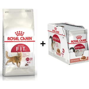 Royal Canin Fit 32  Kuru Kedi Maması 15 kg +12 Adet Royal Canin Instinctive gravy Yaş Kedi Maması 85 gr