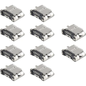 10 Adet Yedek Parça B Tipi Mikro USB Dişi Jack Konnektör Port Soketi (Yurt Dışından)