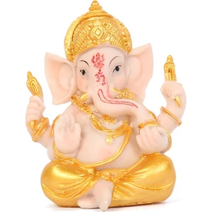 Haidianzi Altın Lord Ganesha Buda Heykeli Fil Tanrı Heykelleri Ganesh Figürleri (Yurt Dışından)