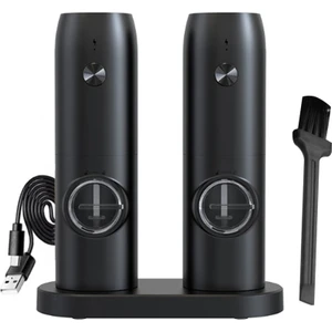 Elektrikli Öğütücü Mini Tuz Karabiber Öğütücü Elektrikli Tuz ve Karabiber Öğütücü Seti 2 USB Şarj Edilebilir (Yurt Dışından)