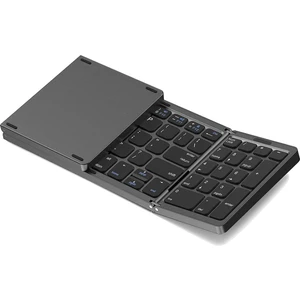 Katlanabilir Bluetooth Klavye, USB Şarj Edilebilir Kablosuz Klavye Siyah (Yurt Dışından)