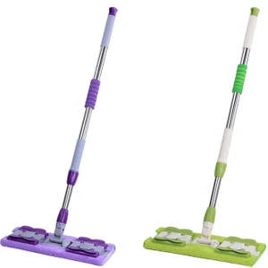 Teleskobik Cam Yer Tavan Silme (1 Adet) - Istediğin Bezi Tak Kullan - 4 Mandallı -Yedek Bezli Fonksiyonel Sihirli Mop Seti