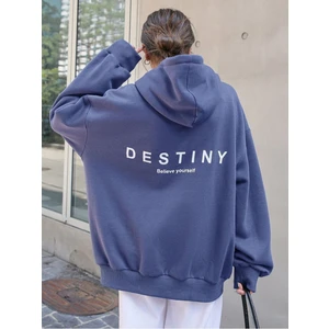 Kadın Mavi Destiny Baskılı Sweatshirt