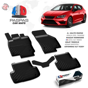 S-Dizayn SEAT Leon 4D Havuzlu Paspas A+Kalite 2013 ve Üzeri