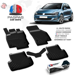 S-Dizayn VW GOLF 7 4D Havuzlu Paspas A+Kalite