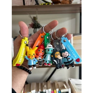 Ninova Aksesuar 4'lü Pokemon Anime Karakter Anahtarlık  (Pikachu, Charmander, Squirtle, Psyduck ve Snorlax)