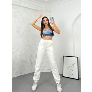 Ozy Fashion Kadın Kışlık Kalın Içi Polarlı Yüksek Bel Paçası Lastikli Basic Jogger Eşofman Altı E2701